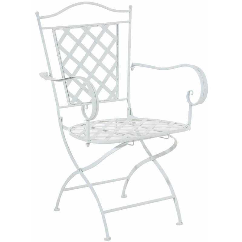 Chaise de jardin en fer dans un style romantique ancien parfait différentes couleurs colore : Blanc