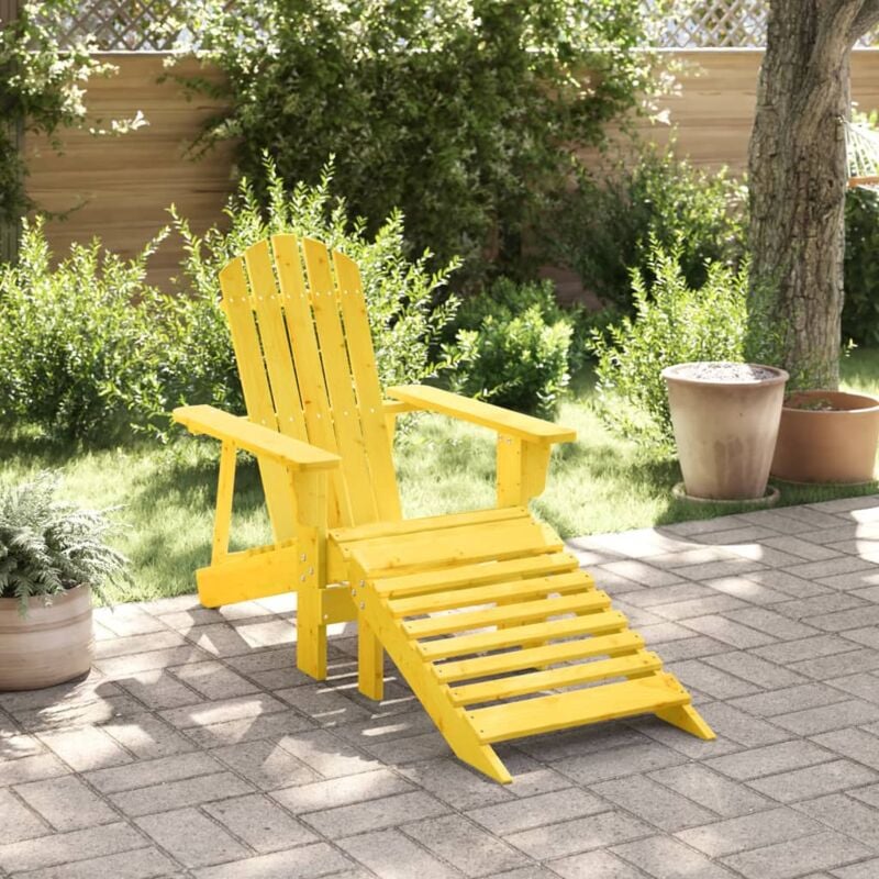 Vidaxl - Chaise Adirondack avec pouf jaune bois massif de sapin