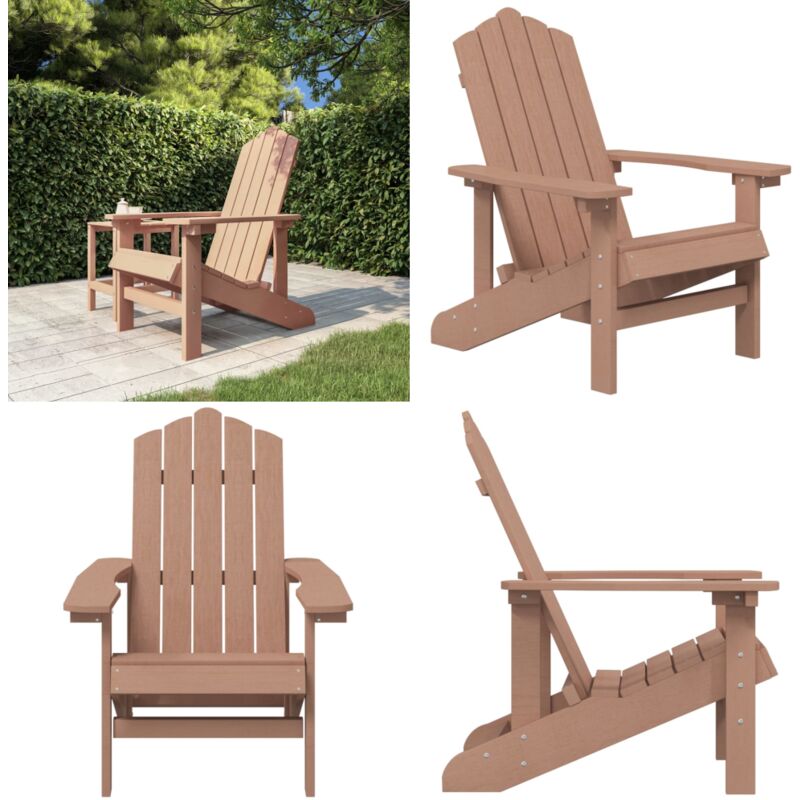 Chaise Adirondack de jardin pehd marron - Chaise Jardin - Fauteuil Jardin - Mobilier Jardin - Chaise Adirondack - Chaise Extérieure - Home & Living