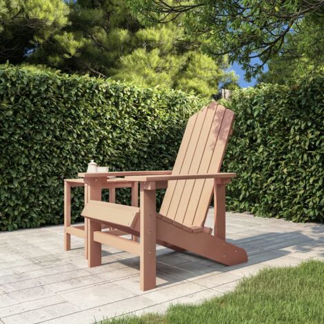 Chaise Adirondack de jardin，Siège de Terrasse  Chaise d'extérieur PEHD marron CFW260627