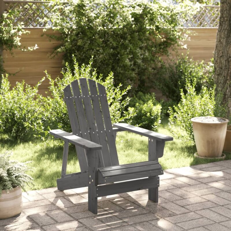 Chaise Adirondack gris 69x85x90,5 cm bois massif de sapin - Vidaxl