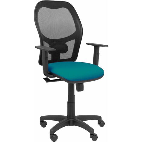Chaise Alocén maille noire bali pétrole vert siège bras réglables