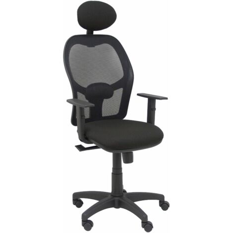 Chaise Alocén maille noire bali siège noir bras réglables appui-tête fixe