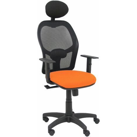 chaise Alocén maille noire orange bali siège orange bras réglables tête de lit fixe