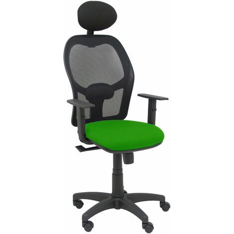 Chaise Alocén maille noire vert bali siège accoudoirs réglables appui-tête fixe