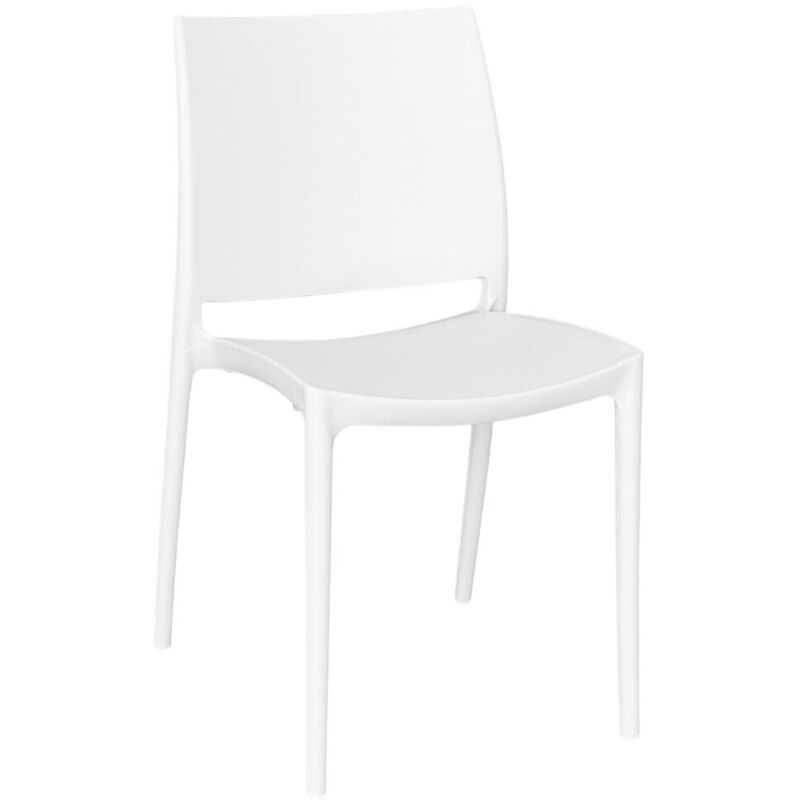 Okaffarefatto - Chaise Altea en plastique blanc, modèle confort