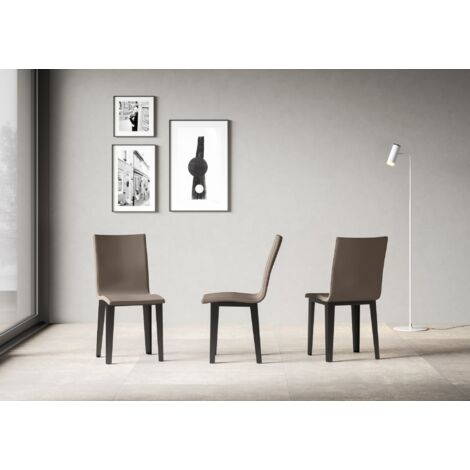 Chaise Armida pieds anthracite coussin gris tourterelle 52 (pieds coniques)