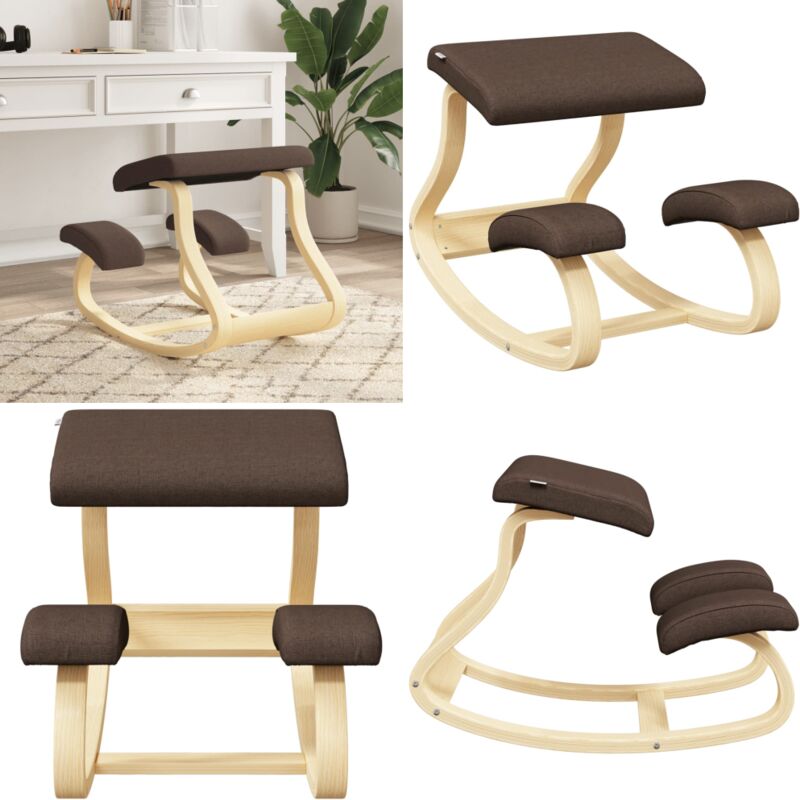 Vidaxl - Chaise assis-genoux marron 48x71x51 cm contreplaqué de bouleau - Chaise Assis Genou - Chaise Ergonomique - Chaise De Posture - Chaise De