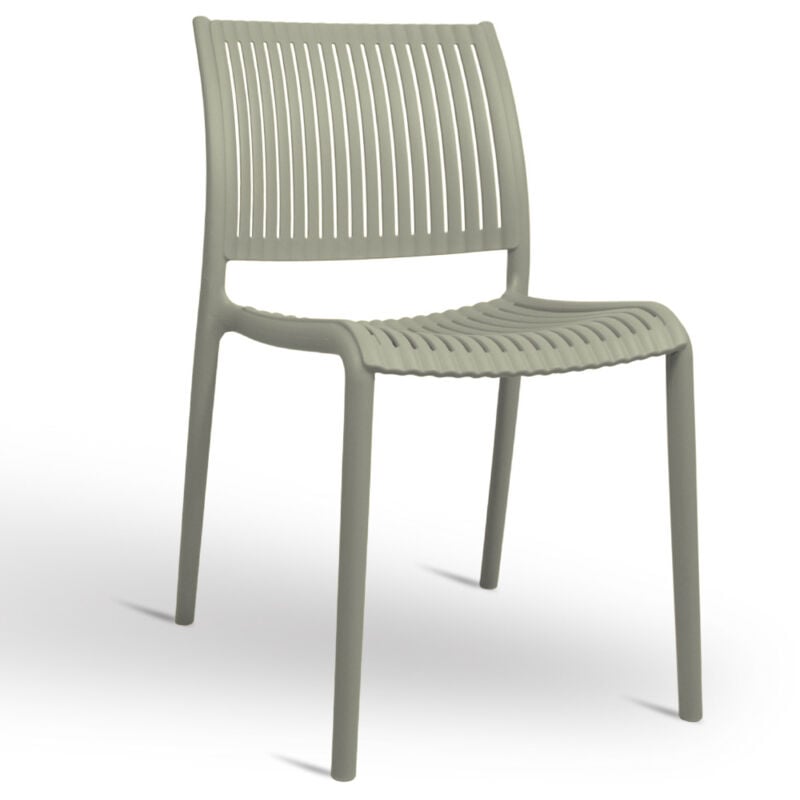 Okaffarefatto - Chaise Aurora pour extérieur en plastique couleur vert mat modèle confort