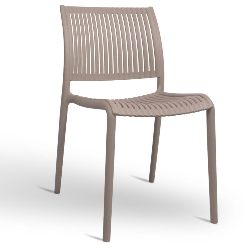 Okaffarefatto - Chaise Aurora pour l'extérieur en plastique couleur gris tourterelle modèle confort