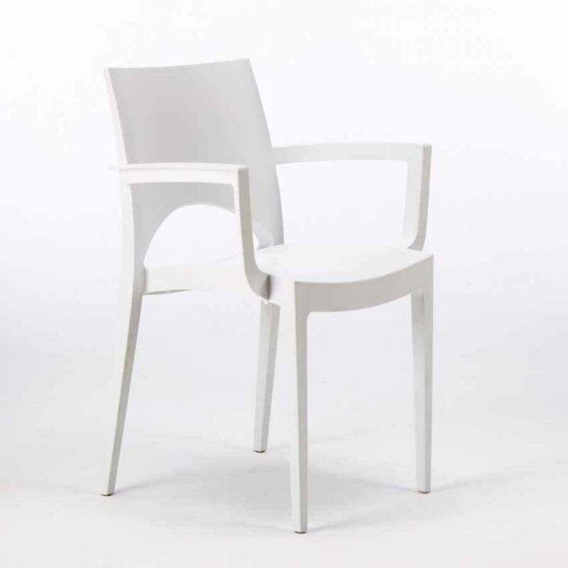 Chaise avec accoudoirs en polypropylène bar restaurant Paris Arm Grand Soleil - Blanc