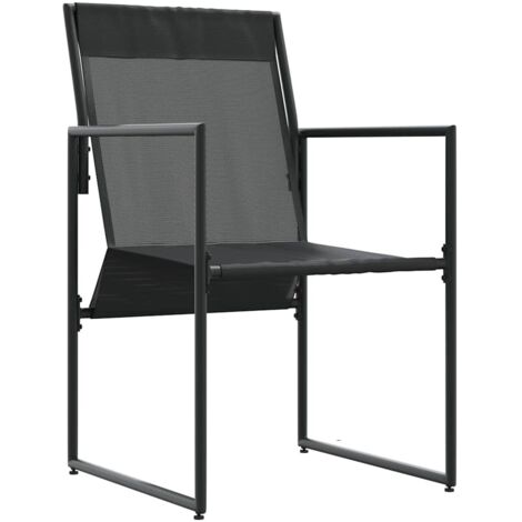 Chaise avec coussin 4 lot de 2 Chaises d'extérieur Noir et anthracite Textilène