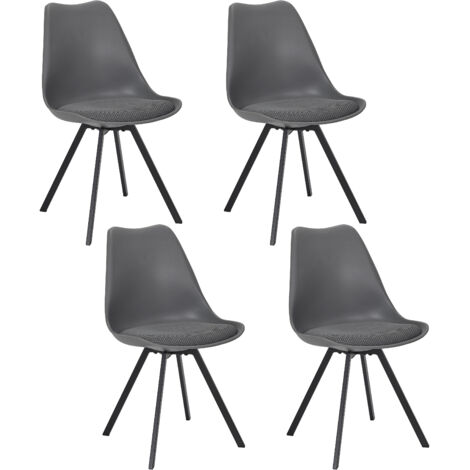 Chaise Avec Coussin Atome Gris - Lot De 4