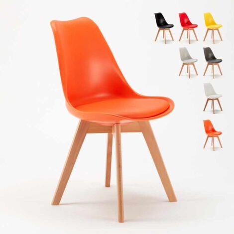 Chaise avec Coussin Scandinave NORDICA TULIP Bar et Salle à Manger | Orange