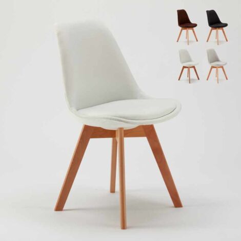 Chaise avec Coussin Scandinave Tulip NORDIQUE Plus Salle à manger et Bar | Blanc