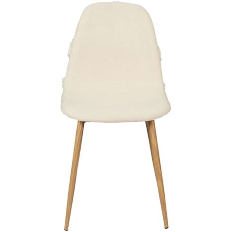 The Home Deco Factory – Chaise d'intérieur en tissu polyester – Pieds métal imitation bois – Hauteur d'assise 47 cm – Dimensions 50x86x44 cm – Couleur beige et marron