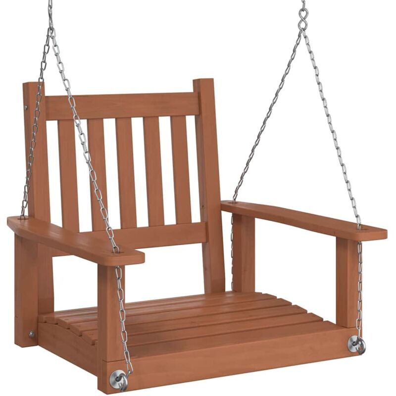 Chaise balançoire de jardin chaînes en métal bois massif sapin Vidaxl