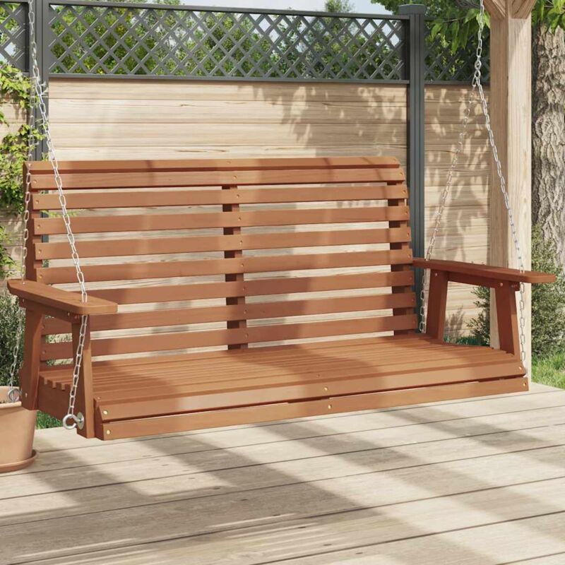 Banc de balançoire de jardin chaînes en métal bois massif sapin Vidaxl