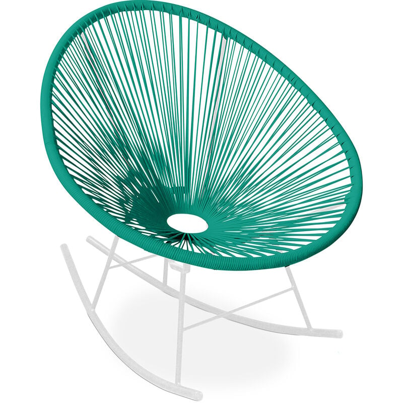 Chaise d'extérieur - Chaise de jardin - Chaise à bascule - Nouvelle édition - Acapulco Vert pastel - Acier, Rotin synthétique - Vert pastel