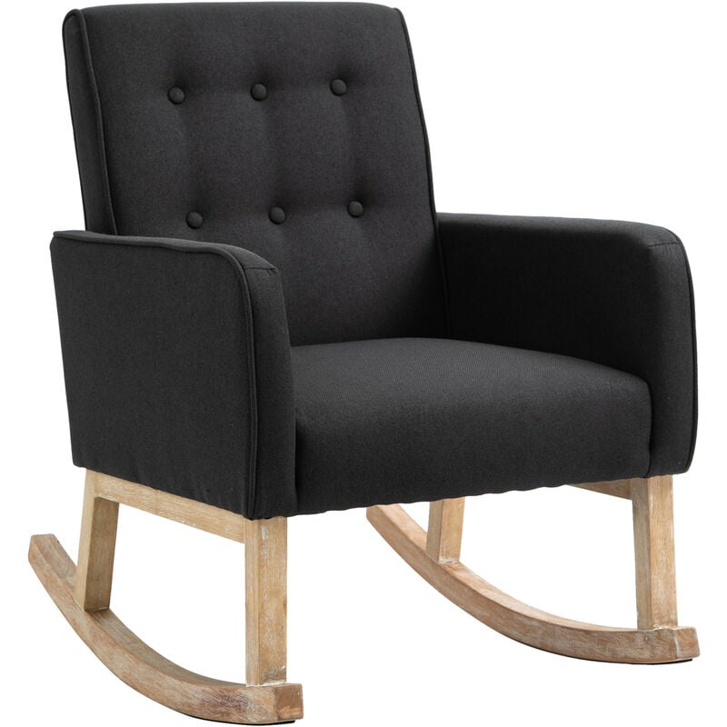clp - légant fauteuil à bascule en tissu matelassé et rembourrage de différentes couleurs colore : noir