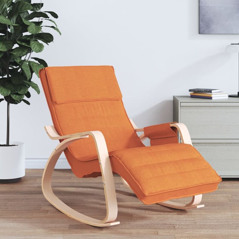 Chaise à bascule Style Moderne, Rocking Chair Fauteuil Relax, Jaune foncé Tissu vidaXL - Jaune