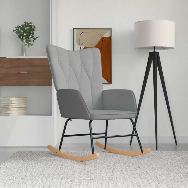 VidaXL Chaise à bascule Gris clair Tissu