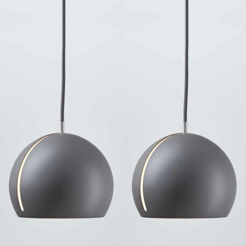 Wottes - Lot de 2 Suspension Luminaire Industrielle Vintage Lampe Suspendue 360° Rotatable Lustre Plafond Métal Gris