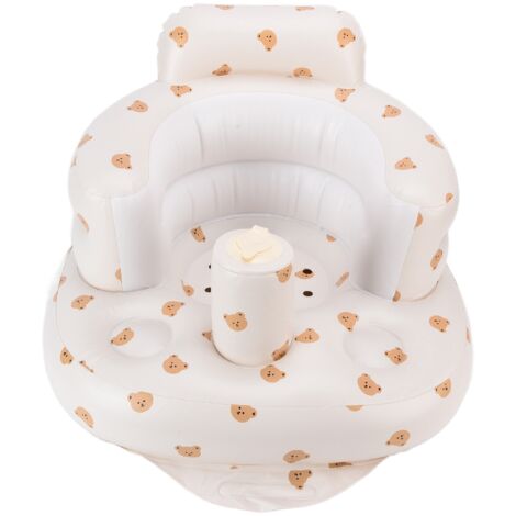 Chaise bébé PVC multifonctionnelle, siège de bain gonflable pour repas et apprentissage avec protection dorsale