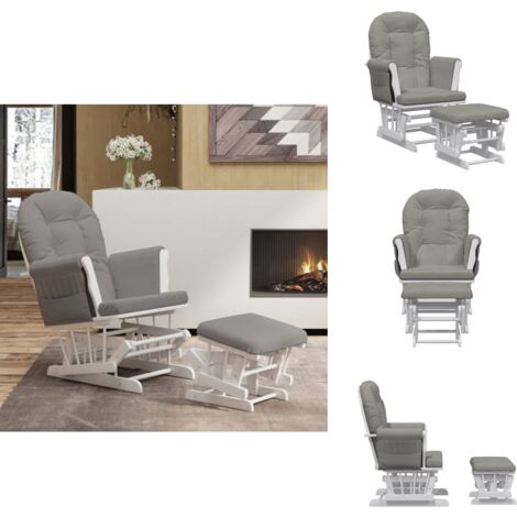 Chaise berçante avec repose-pied Gris clair Tissu - Chaise Berçante - Chaise Relaxante - Chaise D'allaitement - Mobilier Enfant - Meuble Design