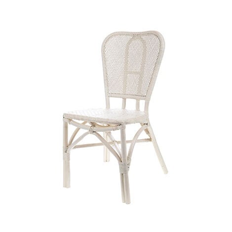 Chaise bistrot 50x57x90 cm en rotin blanc