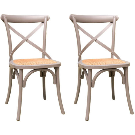 Chaise ID Market Lot de 4 chaises de cuisine avec croisillons