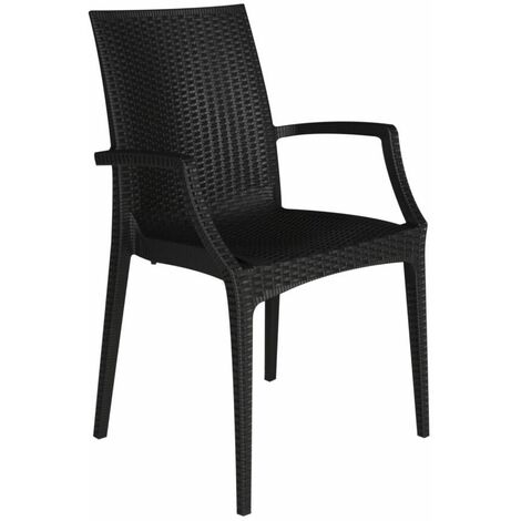 Chaise bistrot avec accoudoirs en polypropylène – Résistante au soleil – Dimensions 49x53x87 cm – Empilable pour gain de place – Defibrico