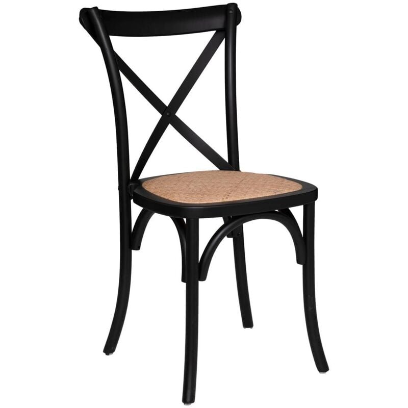 Atmosphera - Chaise bistrot Isak hêtre noir créateur d'intérieur