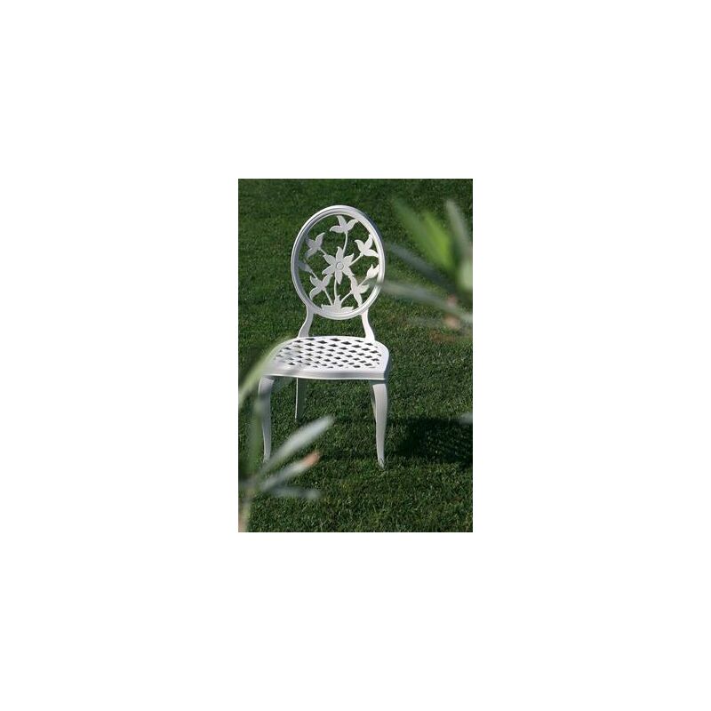 Chaise blanche à dessin classique en fonte d'alu massif 50x96x54cm