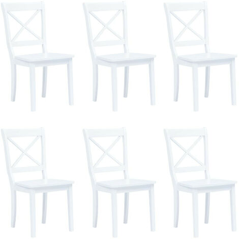 Chaise bois blanc hévéa massif Aero - Lot de 6