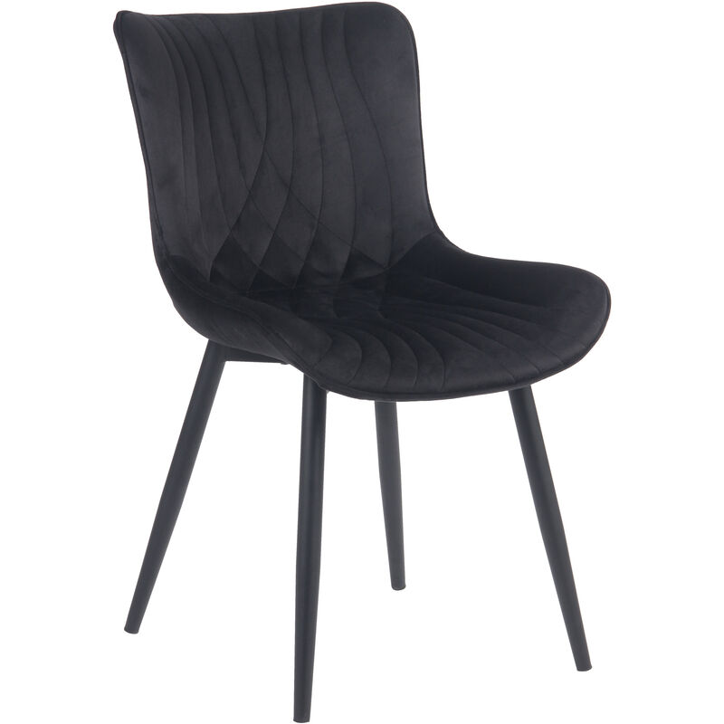 CLP - Chaise noire Brady, velours