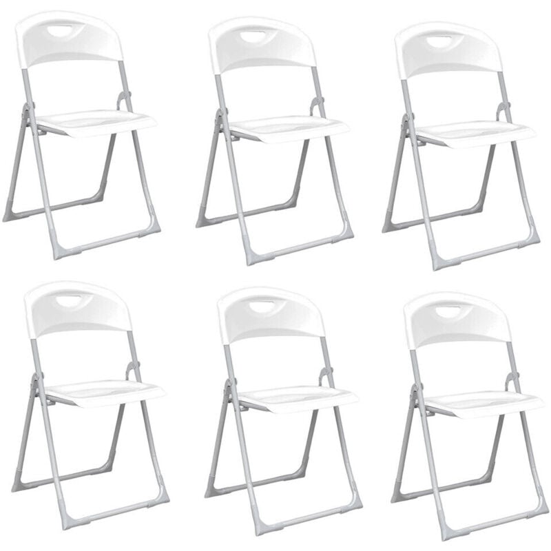 Chaise Brasil blanche pliable gain de place x 6