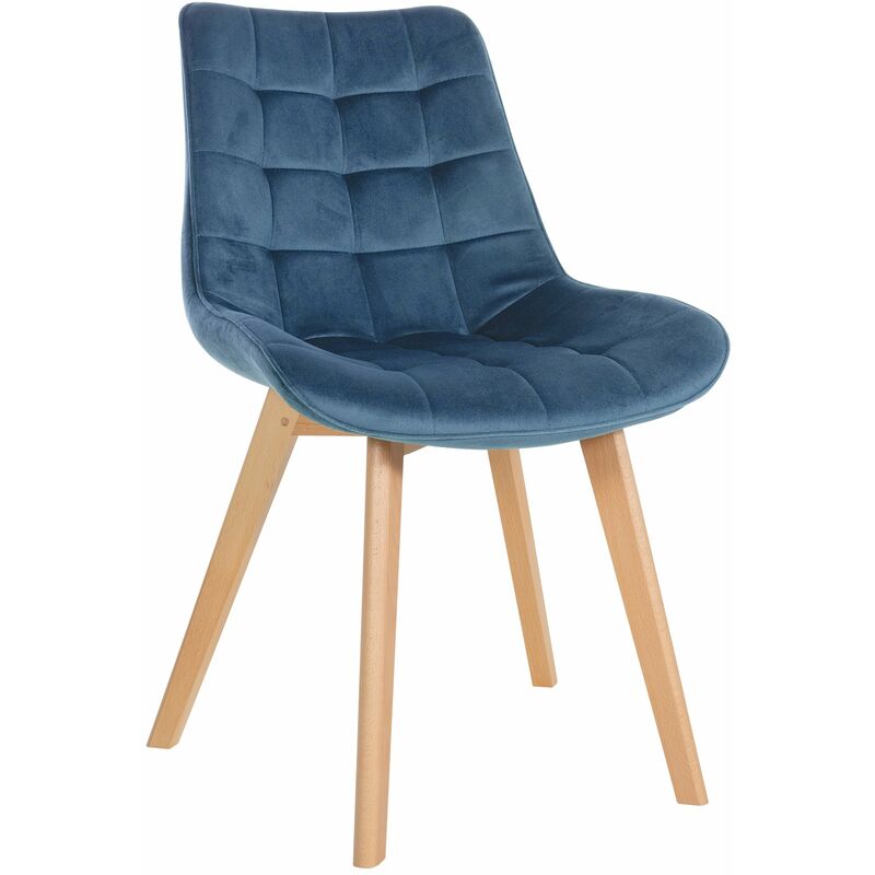 CLP - Chaise bleue en velours ruisselant