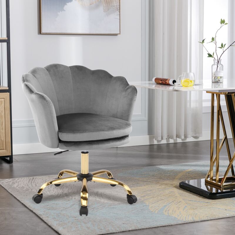 Chaise Bureau avec Dossier en Nuage - Fauteuil Ergonomique avec Hauteur Réglable Chaise Pivotante à 360° Fauteuil de Coiffeuse, fauteuil en velours