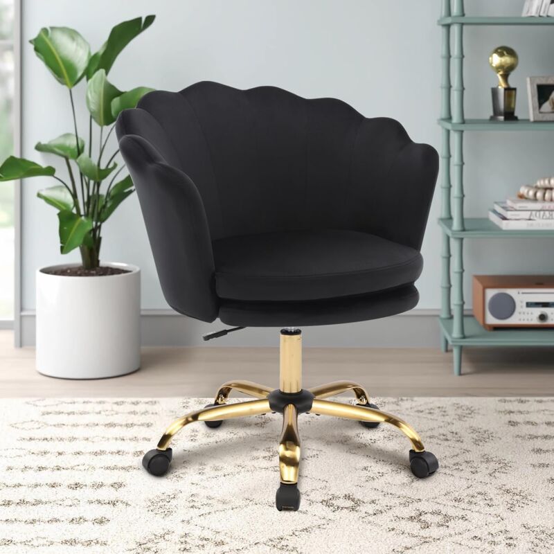 Chaise Bureau avec Dossier en Nuage - Fauteuil Ergonomique avec Hauteur Réglable Chaise Pivotante à 360° Fauteuil de Coiffeuse, fauteuil en velours