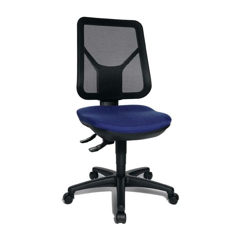 Topstar - Chaise de bureau pivotante avec appui-lombaires bleu 430-510 mm sans accoudoirs capacité charge 110 kg