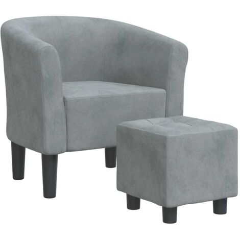 Chaise cabriolet avec repose-pied gris foncé velours