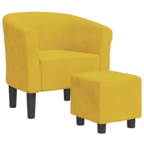 Chaise cabriolet avec repose-pied jaune velours