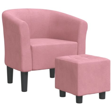 Chaise cabriolet avec repose-pied rose velours