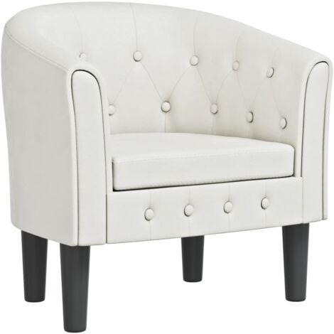 Chaise cabriolet blanc similicuir