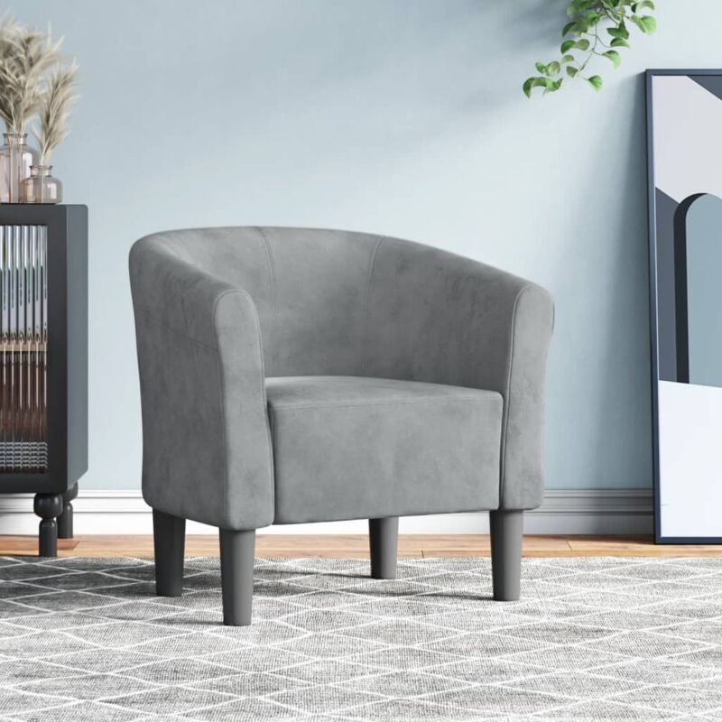 Maisonchic - Chaise cabriolet, Chaise salon confortable, Fauteuil de Relaxation gris foncé velours WRG555420 design in