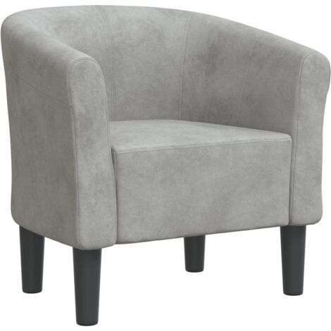 Chaise cabriolet gris clair velours