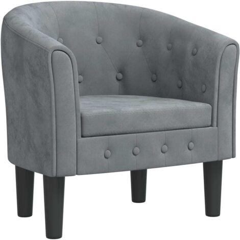 Chaise cabriolet gris foncé velours