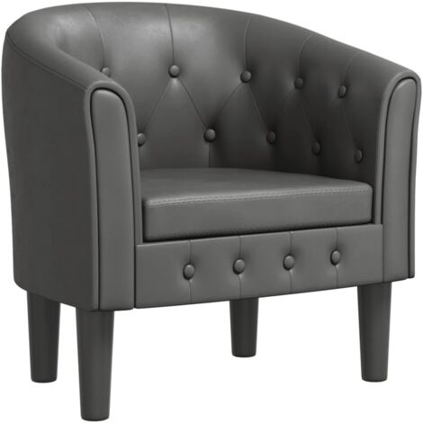 Chaise cabriolet gris similicuir