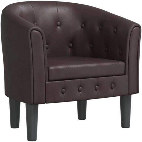 Chaise cabriolet marron similicuir